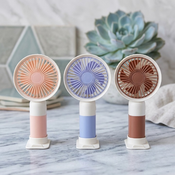 Mini Cute Rechargeable Handheld Fan with Mobile Stand Base | USB Portable Desktop Cooling Fan for Kids, Students & Office | Sehar Gifts Pakistan