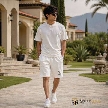 SeharGifts S. Premium White Co-Ord Set | Men's Imported Soft Fabric