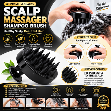 Silicone Scalp Shampoo Brush – Soft Silicone Scalp Shampoo Brush for Deep Cleansing & Hair Massage